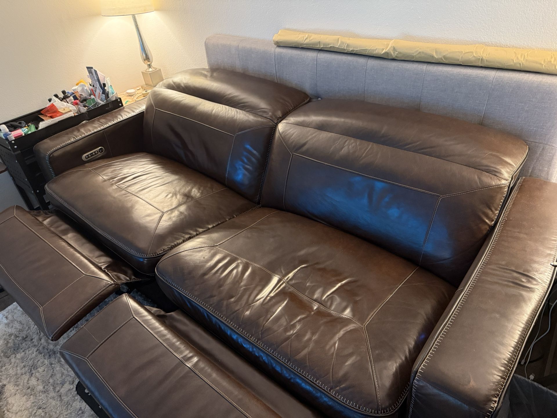 Genuine Leather Couch Recliner 