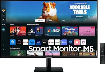 SAMSUNG 27-Inch M5 (M50D) Series FHD Smart Monitor with Streaming TV, Speakers, HDR10, Gaming Hub, Multiple Ports, Workout Tracker, Vision Accessibili