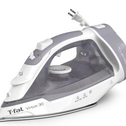 T-Fal Virtuo Steam Iron for Clothes with Retractable Cord, Portable Iron and Steamer for Clothes, Ceramic Nonstick Soleplate, 1500 Watts, Anti-Drip, A