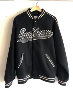 Supreme x Playboy Wooo Varsity Jacket Black Size Large
