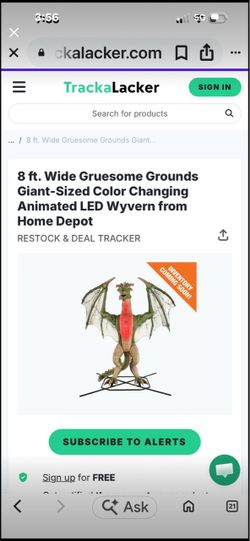 8 ft Animated LED Color Changing Wyvern Dragon