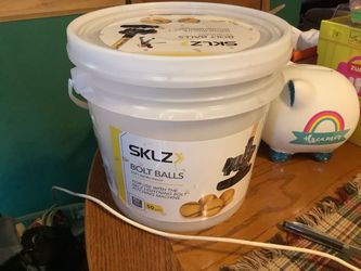 SKLZ Bolt Micro Training Balls, for Use with Lightning Bolt Pitching Machine, 38 Count Bucket  (lost 12)  38 Lightweight foam practice balls, made to 