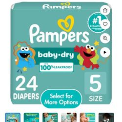 Pampers Baby Dry Diapers Size 5, 24 Count