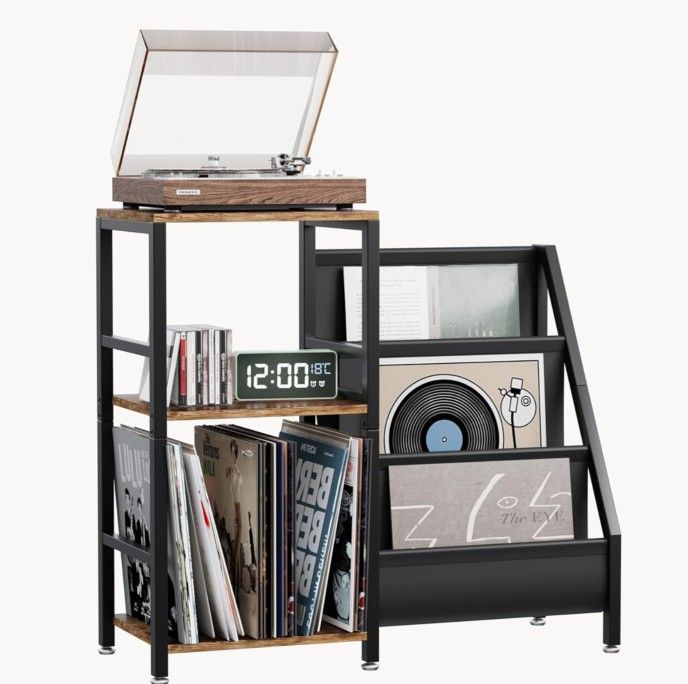 NEW In Box 3-Tier Record Player Stand With Vinyl Display Holder