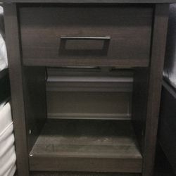 Set 2 Wood Nightstand with Drawer and Open Storage Shelf Bedside Table for Bedrooms
