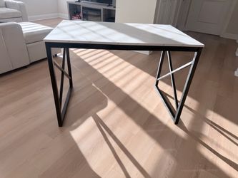 Modern Table with Marble-Look Top