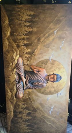 Large Buddha Meditation Canvas Wall Art