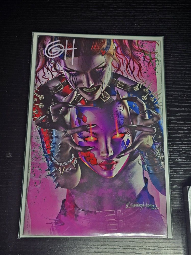 DARK NIGHTS METAL 6 GREG HORN sign Harley Quinn Who Laughs Spiked Mask Batman
