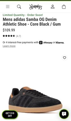 Mens adidas Samba OG Denim Athletic Shoe - Core Black / Gum Size 10.5