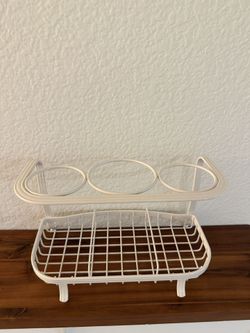 mDesign Metal Bath Countertop Hair Care & Styling Tool Organizer Holder - Cream