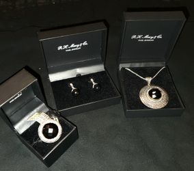 R.H. Macy and  Company Fine Jewelry  Black Onyx 3pc Set 