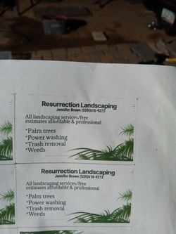 Resurrection Landscaping Business Cards Sheet