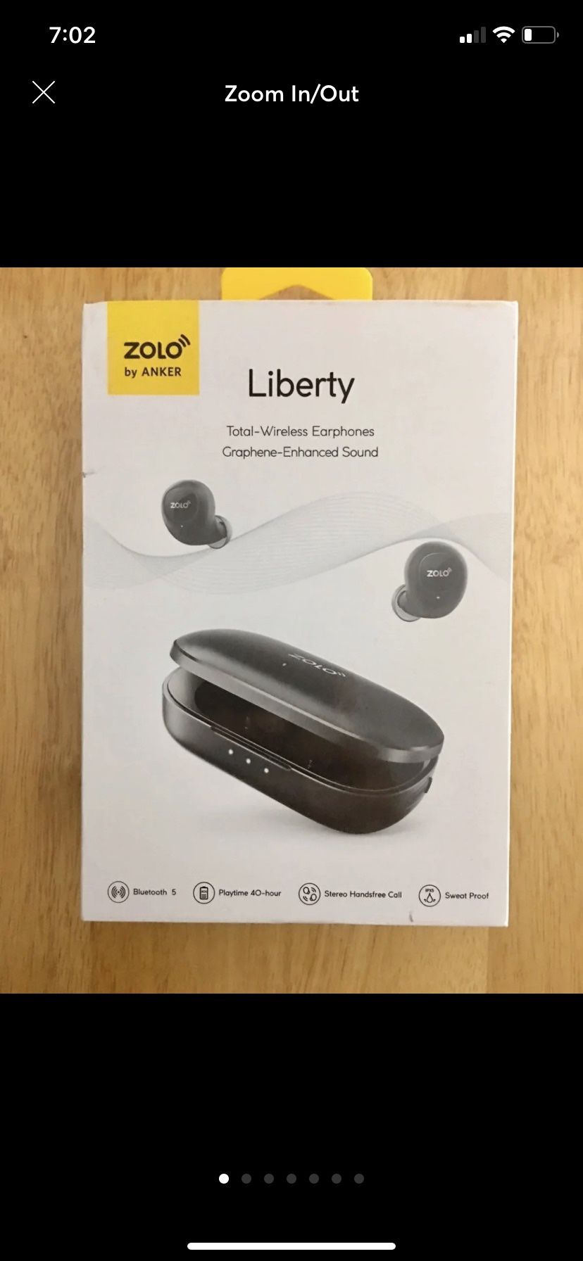 Zolo Liberty By Anker Bluetooth Wireless Earbuds Black 