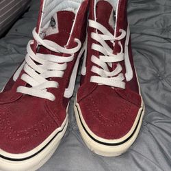 Burgundy Vans Men 5.5 Women’s 7.0