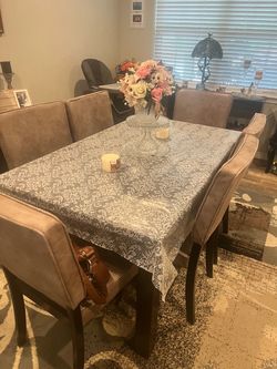 Dining room table and six chairs