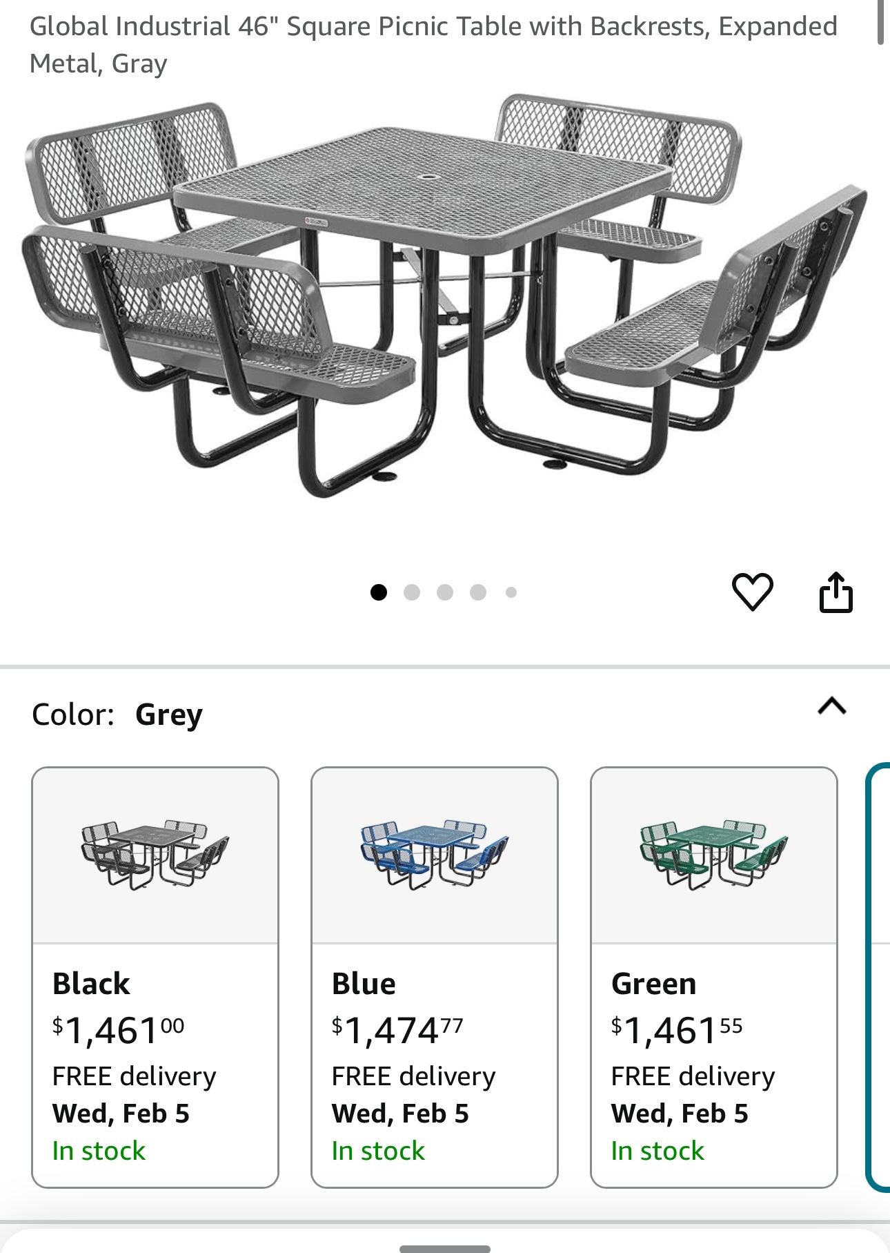 Picnic Table With Backrest Industrial