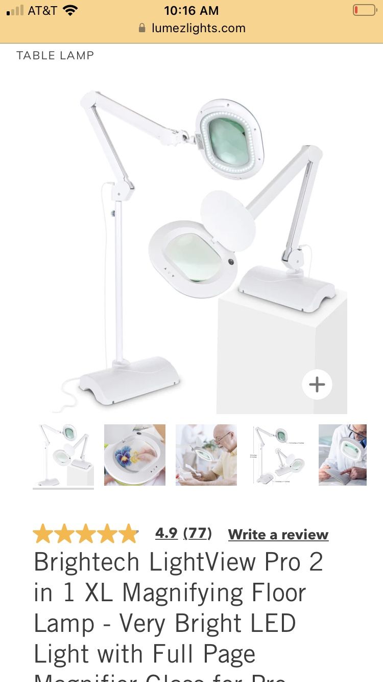 Brightech LightView Pro 2 in 1 XL Magnifying Floor Lamp