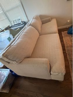 Living Spaces Beige Couch - 86in x 38in - removable covers
