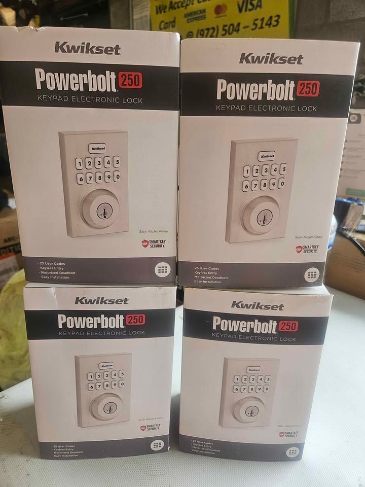 Kwikset Powerbolt 250 10-Button Keypad Satin Nickel Transitional Electronic Deadbolt Door Lock