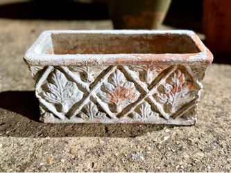 Vintage Italian rectangular windowsill terracotta planter