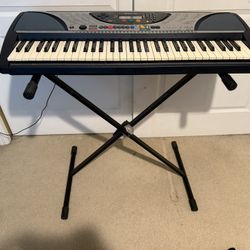 (Negotiable) Yamaha PSR-240 Keyboard + Stand + Music Stand + Books – Full Set!