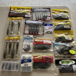 Soft plastics, hooks and sinkers