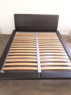 the Kendal platform bed frame by Della Robbia California king calking was $4600 Modern and European contemporary cal king bed frame leather