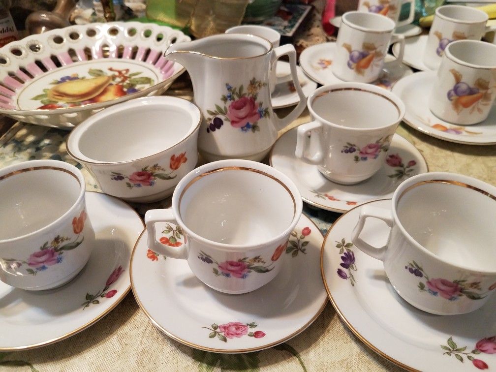Porcelain collectible tea. German numbered porcelain set.10 piece