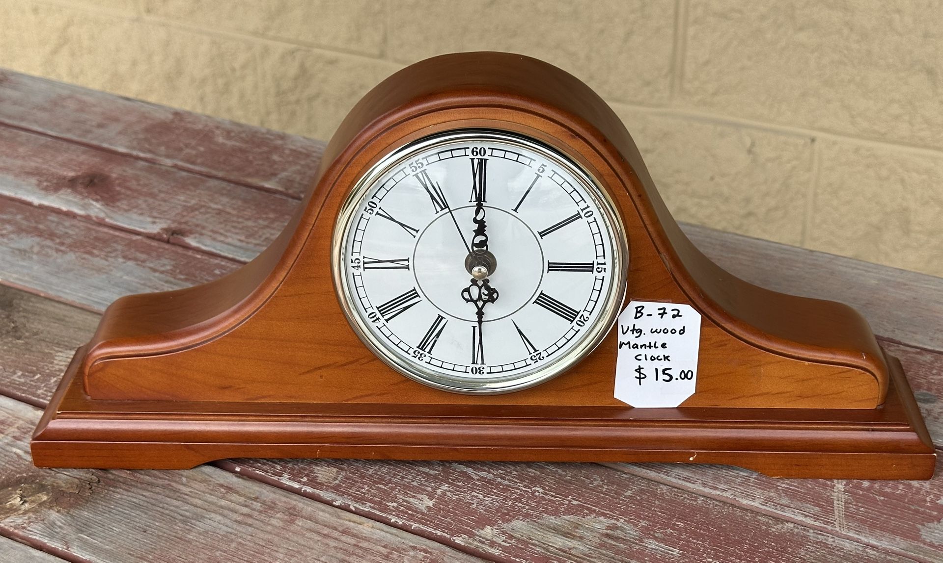 Wooden Mantle Table Clock