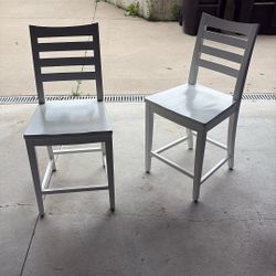 Two white chairs $15 For Both