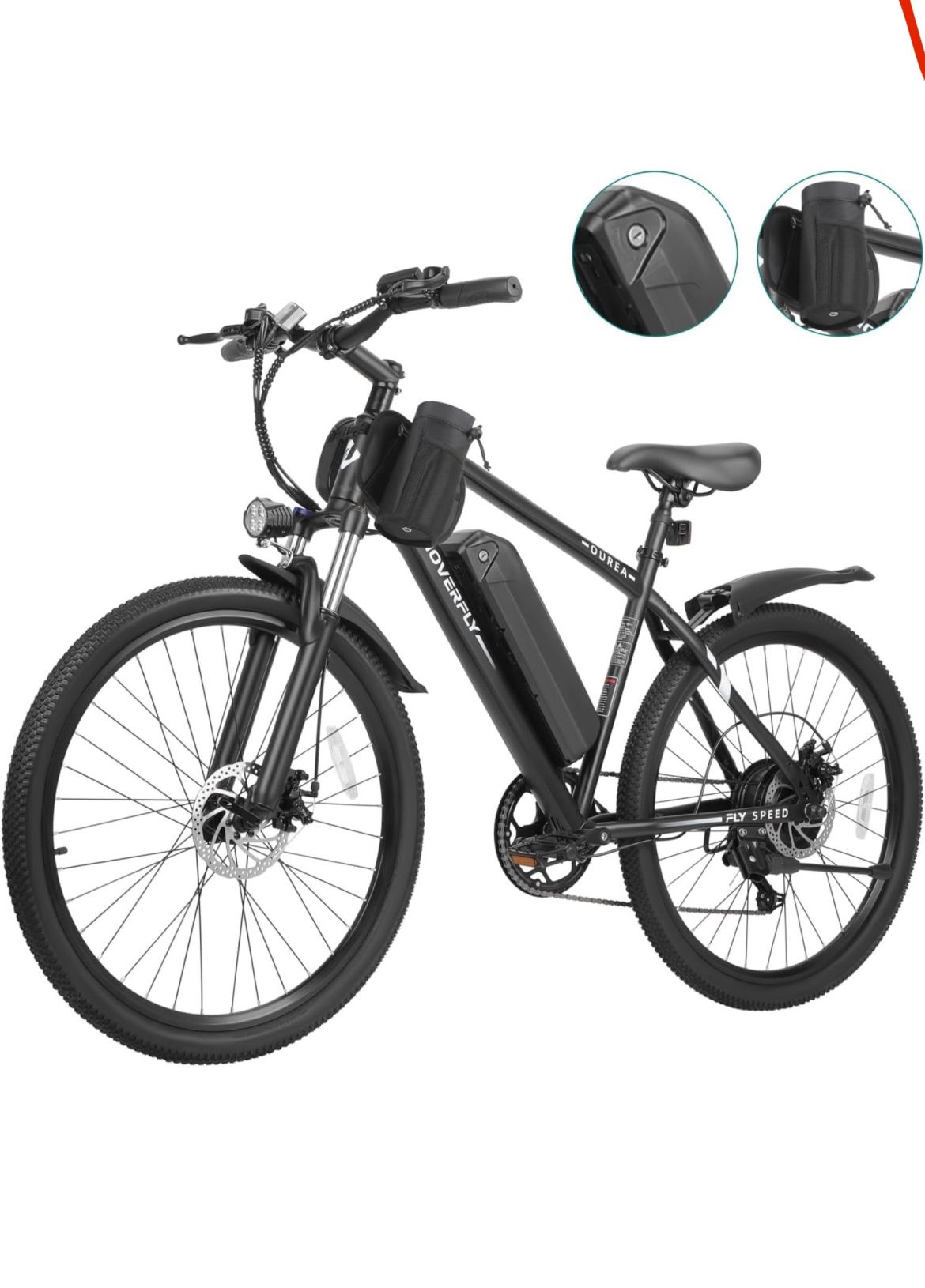 HOVERFLY OUREA Electric Bike 26", 750W Peak Motor Mountain Ebike, Up to 40 Miles 20MPH Removable Battery, 7-Speed and Shock Absorber, Electric Commute