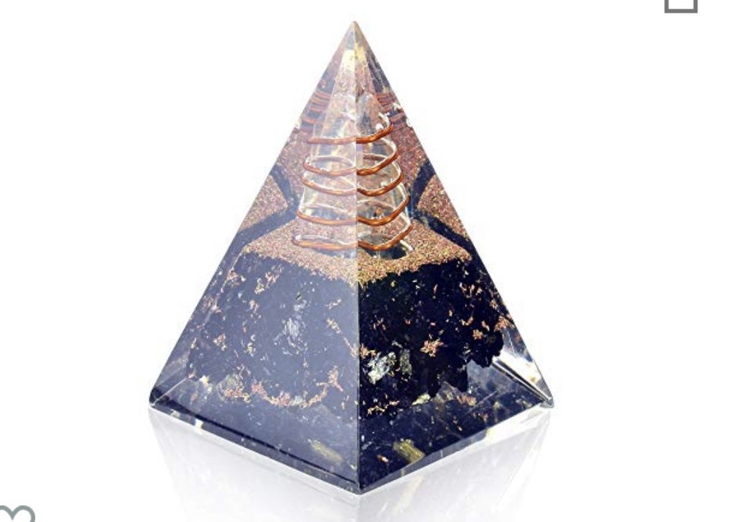 Orgone Pyramid-Black Tourmaline-Crystal-Chakra Balancing Orgone Energy Generator- Nubian Orgonite Pyramid for E-emission Protection – Healing Crystal-