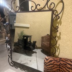 ✨ Large Ornate Wrought Iron Mirror – Statement Piece ✨