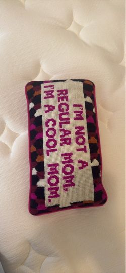 Cool Mom Needlepoint Decorative Pillow