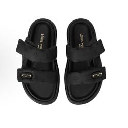 LOUIS VUITTON Pool Pillow Comfort Round Toe Flat Slippers Women's Black(s买家41）27