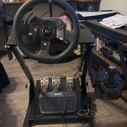 Racing Driving Simulator Logitech Steering Wheel With Shifter And Stand
