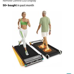 Black 2-in-1 Under Desk Walking Pad Treadmill Foot Massager No Handle Bar