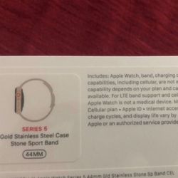 Apple Watch Series Gold Stainless Steel With Stone Sport Band 44mm