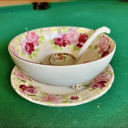 Nippon China 3pc Matching Plate, Bowl & Ladle Set