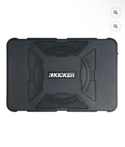 Kicker Wireless Compact Powered Car Subwoofer, Black, 8"