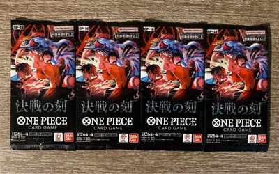 4 Sealed One Piece Card Game OP-16 “The Time of Battle” booster packs