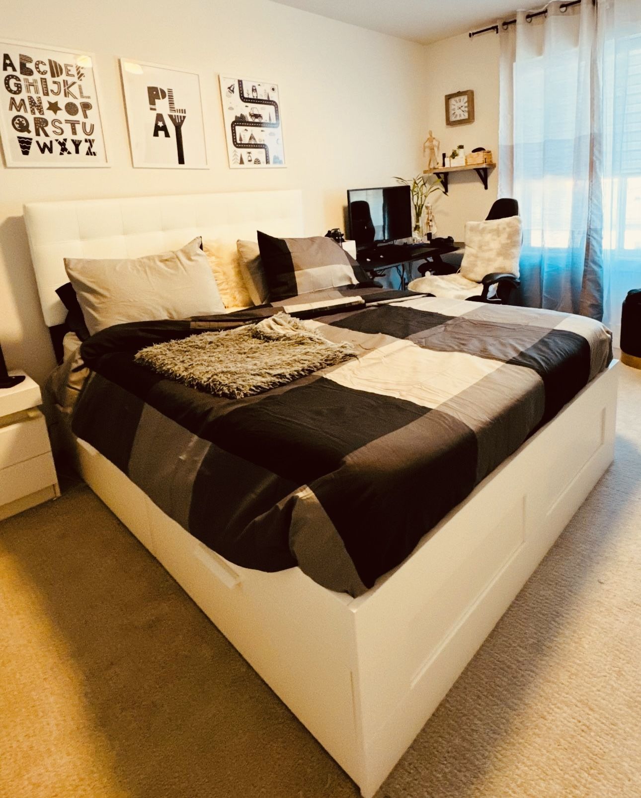 Queen Frame And Mattress 