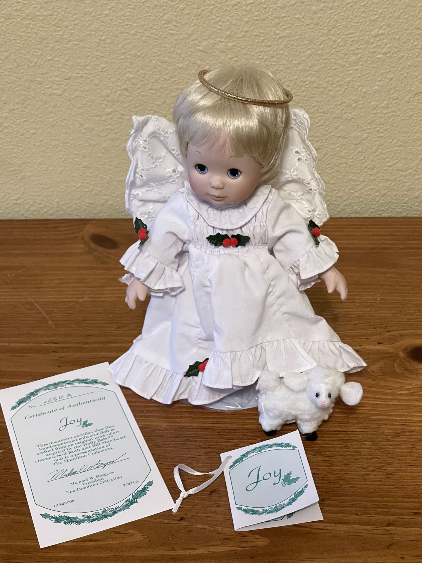 The Hamilton Collection “Joy” Porcelain Angel Christmas Doll
