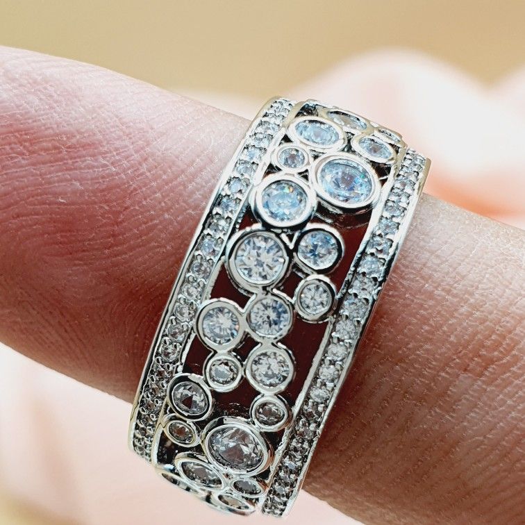 "Double Layer Silver Hollow Fashion Rings for Women, PD397
 
  