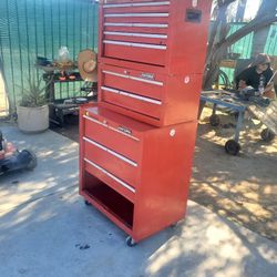 Craftsman Cart Tool Box 🧰 Used No Key 26"W   58"h    11 Drawer Total  ( One ? ) Drawer No Good  