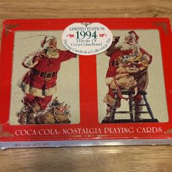 New In Pkg Coca Cola Santa Playing Cards