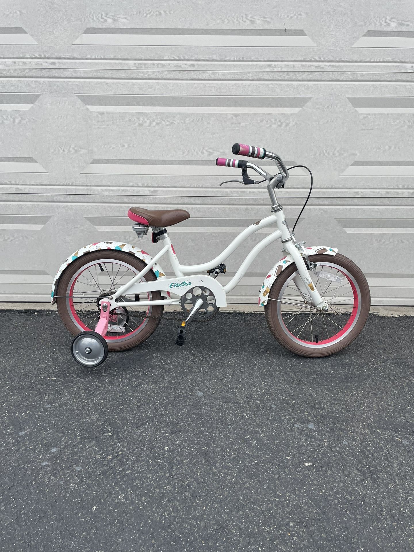 16” Electra Bicycle Little Kids Girls 1st Bike Beach Cruiser With Training Wheels