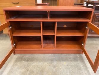 Red Toned Wooden 2 Door Media Cabinet