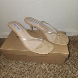 Steve Madden Clear Kitten Heel 