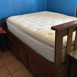Full  bed Frame set  w/5 Drawers for storage No Mattress 